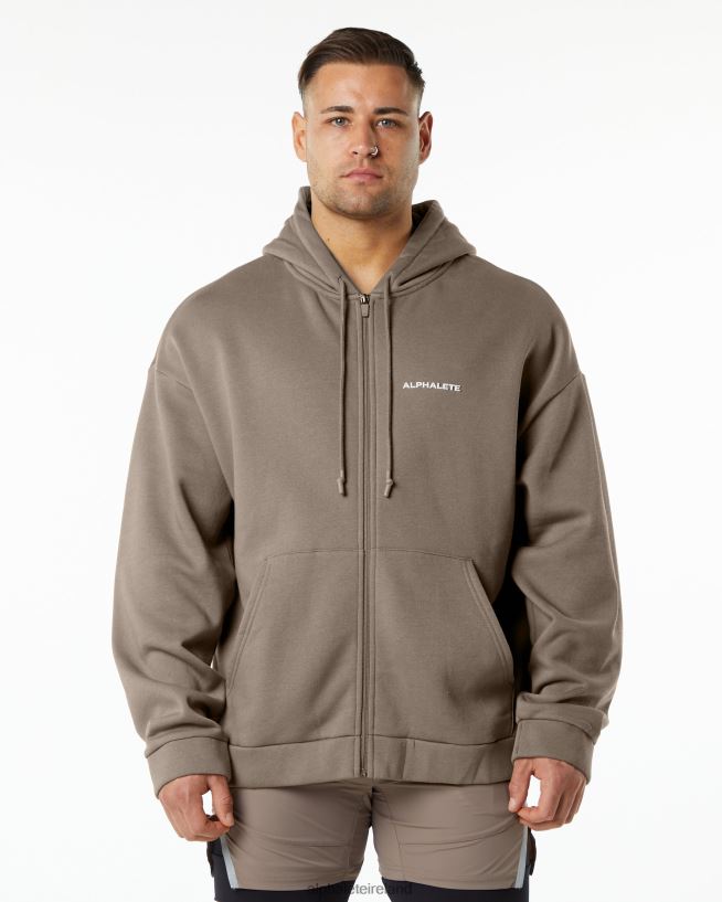 Clothing IE Alphalete Men Classic Full-Zip Jacket Mocha Brown 2L4400643