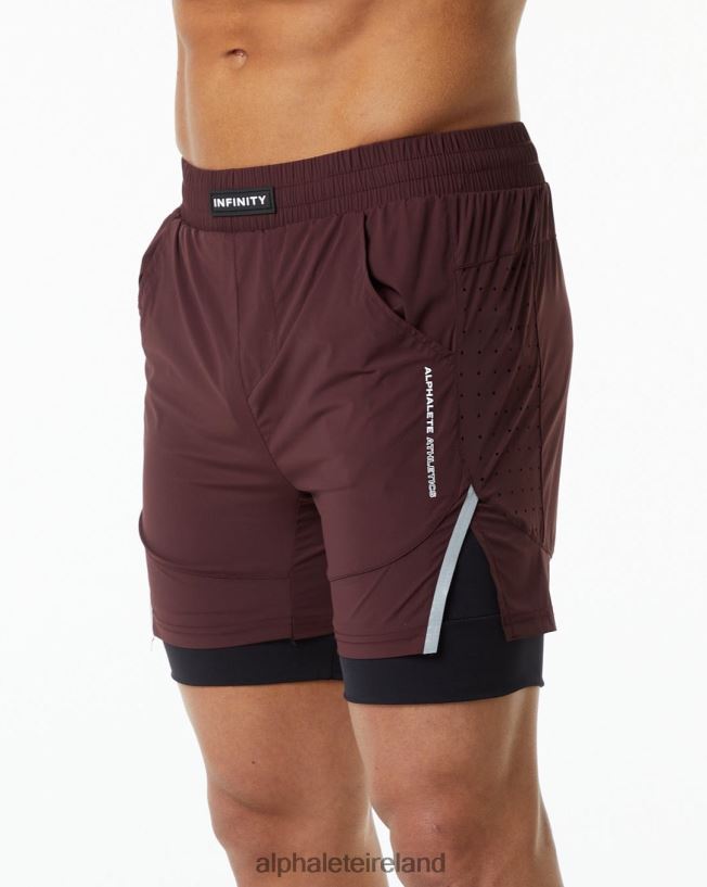 Clothing IE Alphalete Men Infinity Speed Short 5.5" Burgundy Red 2L4400707