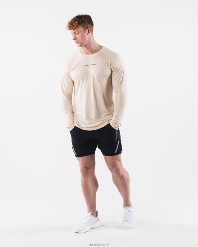 Clothing IE Alphalete Men AA Airtech LS Tee Beige Brown 2L4400511