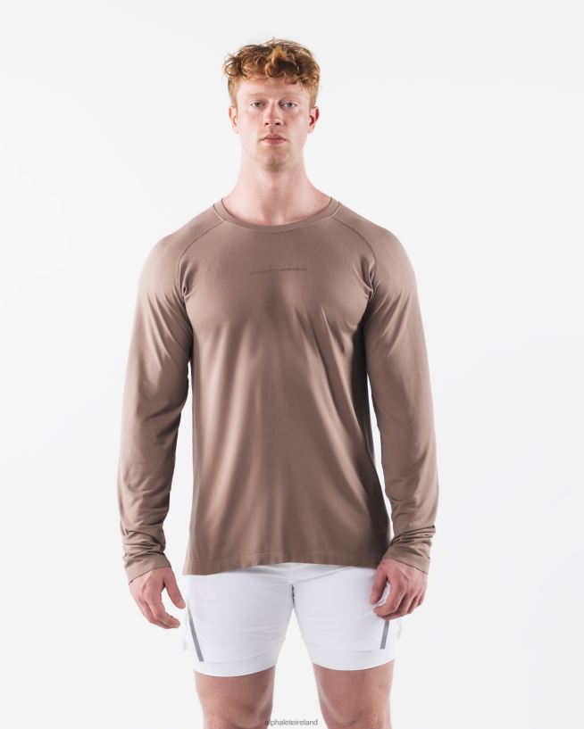 Clothing IE Alphalete Men AA Airtech LS Tee Creamy Beige Brown 2L4400517