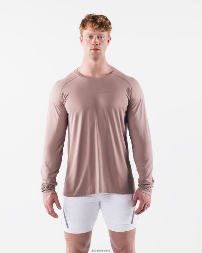 Clothing IE Alphalete Men AA Airtech LS Tee Porcelain Brown 2L4400515
