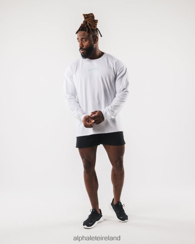 Clothing IE Alphalete Men AA Paisley Print LS Tee White 2L4400526