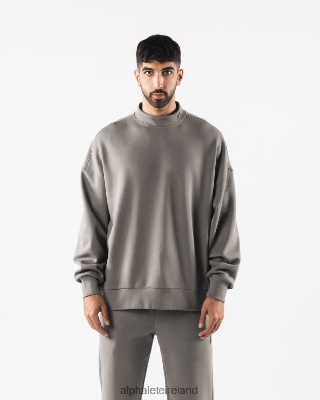 Clothing IE Alphalete Men Origin Mock Neck LS Sterling Grey 2L4400752