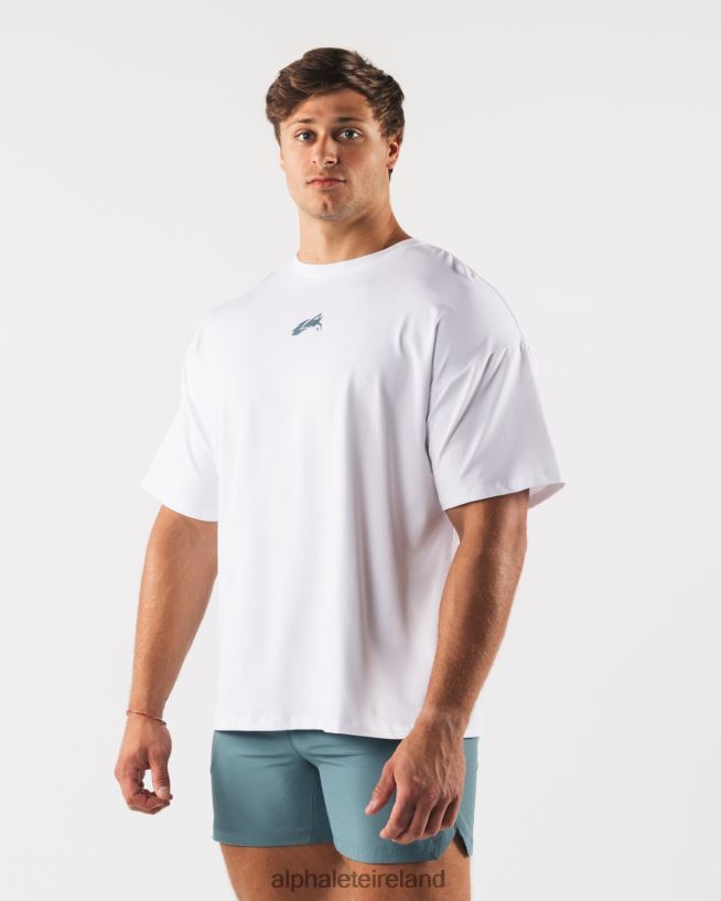 Clothing IE Alphalete Men Wolf Head Paisley Print Tee White 2L4400525