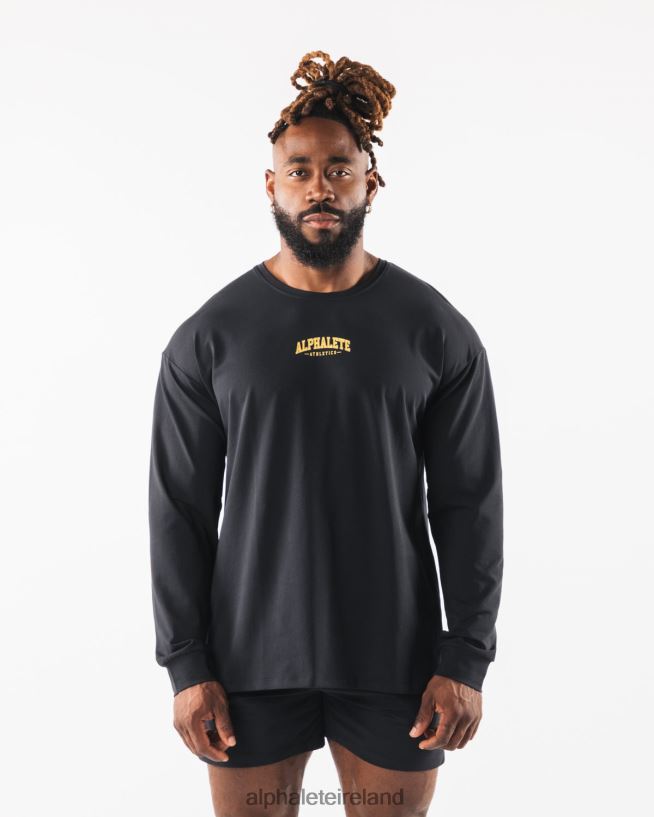 Clothing IE Alphalete Men AA Paisley Print LS Tee Black 2L4400532