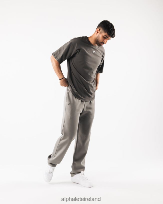 Clothing IE Alphalete Men Aligned Tee Pewter Brown 2L4400501