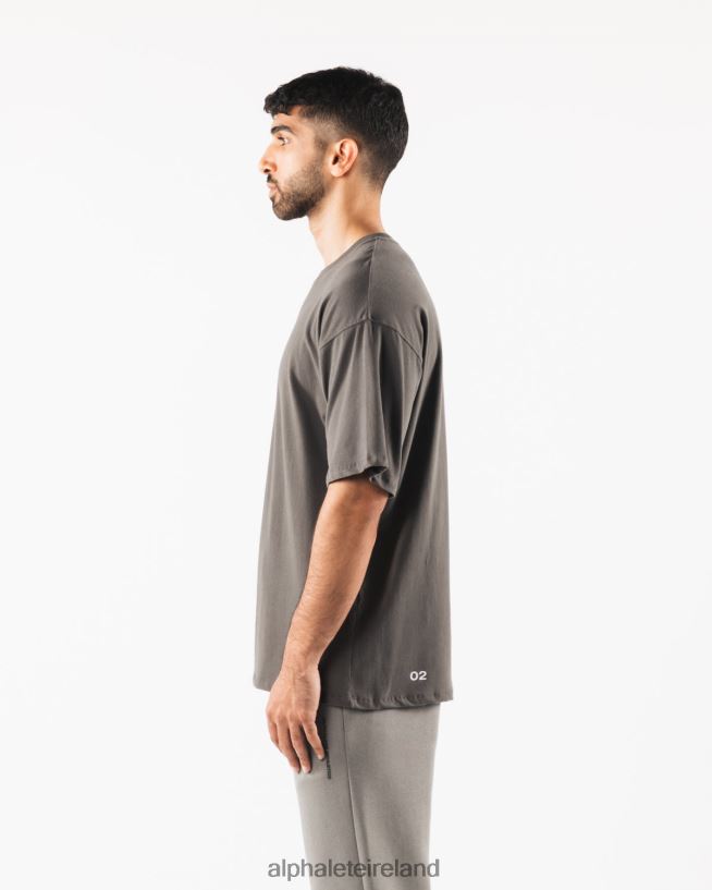 Clothing IE Alphalete Men Aligned Tee Pewter Brown 2L4400501