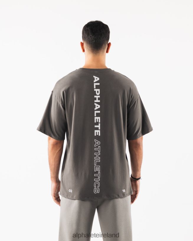 Clothing IE Alphalete Men Aligned Tee Pewter Brown 2L4400501