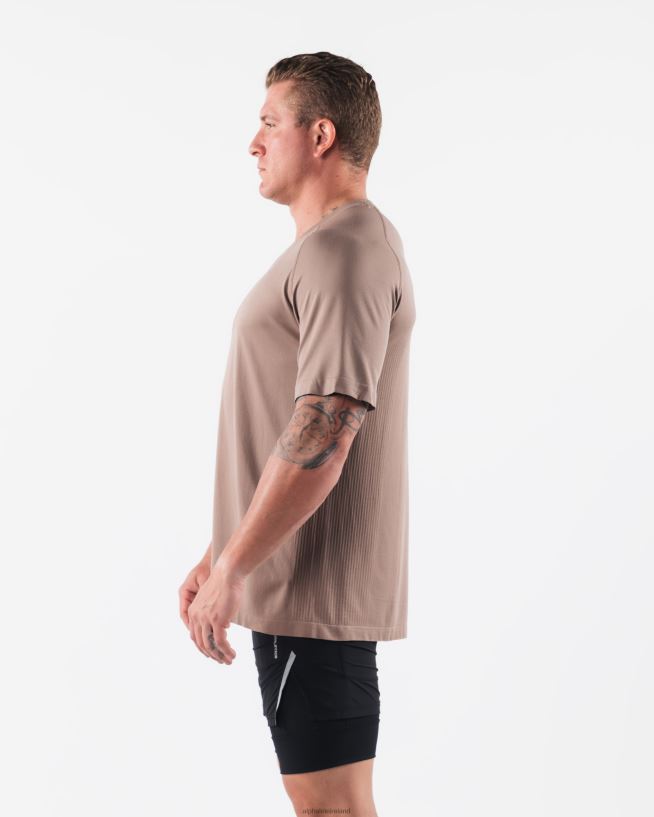 Clothing IE Alphalete Men Wolf Head Airtech Tee Creamy Beige Brown 2L4400516