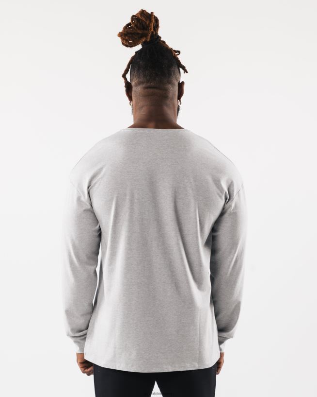 Clothing IE Alphalete Men Wolf Head LS Tee Heather Grey 2L4400543
