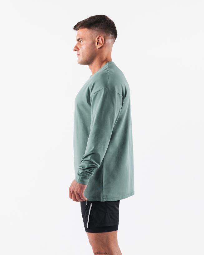 Clothing IE Alphalete Men Wolf Head LS Tee Sage Green 2L4400500