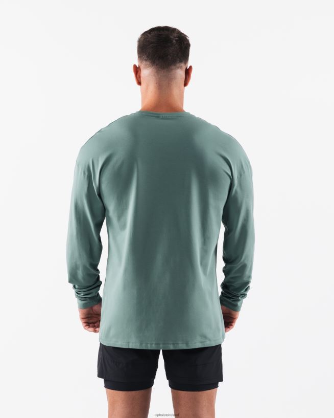 Clothing IE Alphalete Men Wolf Head LS Tee Sage Green 2L4400500