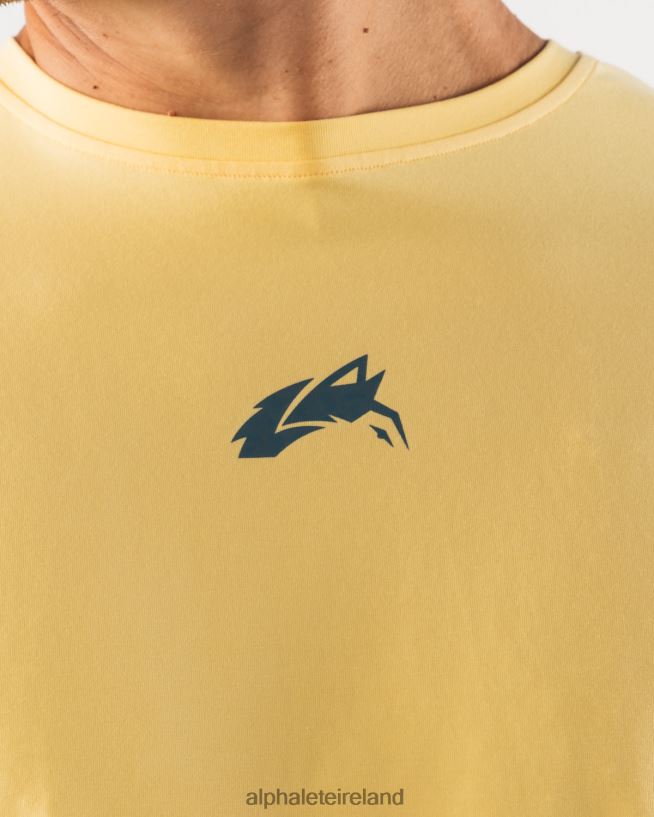 Clothing IE Alphalete Men Wolf Head Paisley Print Tee Yellow 2L4400527