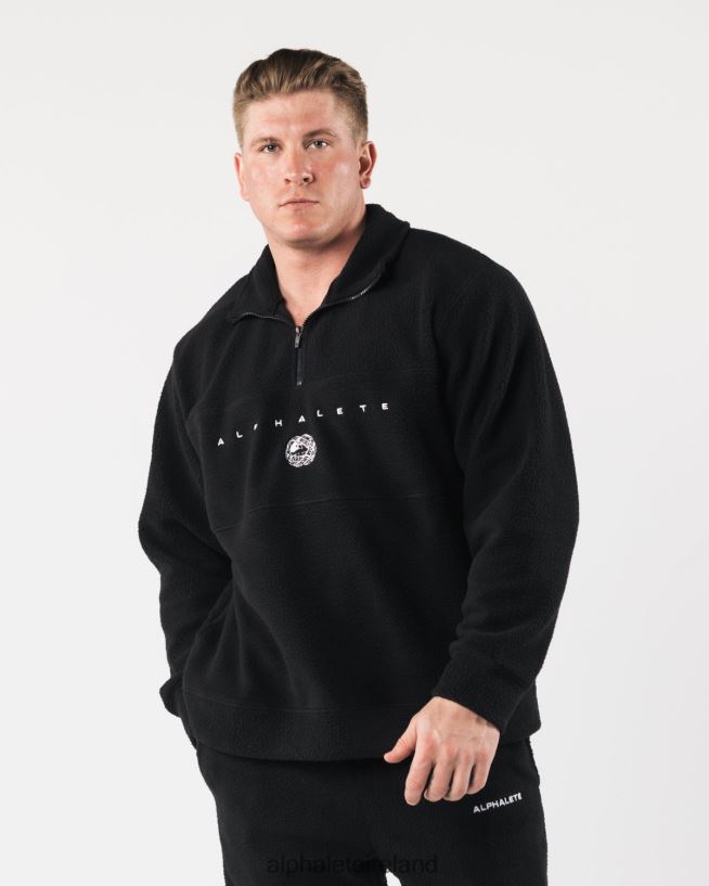 Clothing IE Alphalete Unisex King Quarter Zip Black 2L4400487