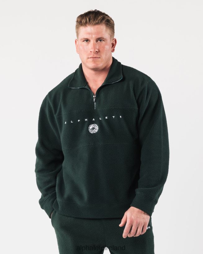 Clothing IE Alphalete Unisex King Quarter Zip Evergreen Green 2L4400485