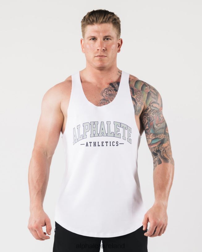 Clothing IE Alphalete Men AA Raw Cut Tank White 2L4400588