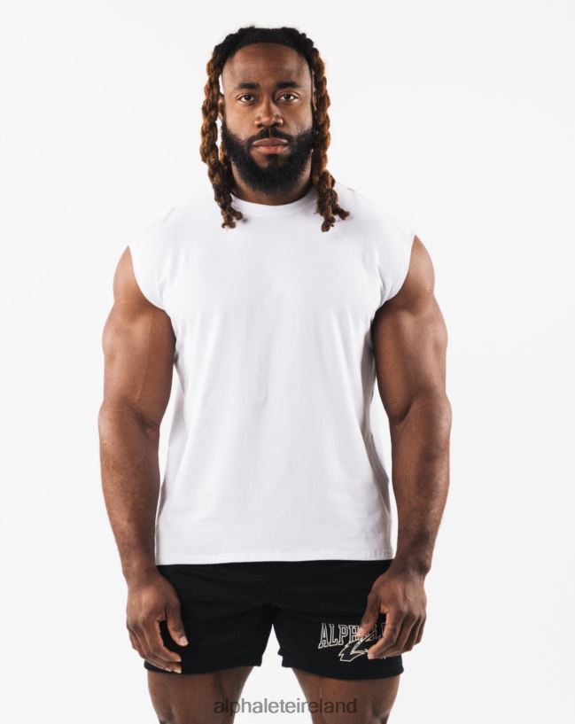 Clothing IE Alphalete Men Brushed Wolf Head Muscle Tank White 2L4400583