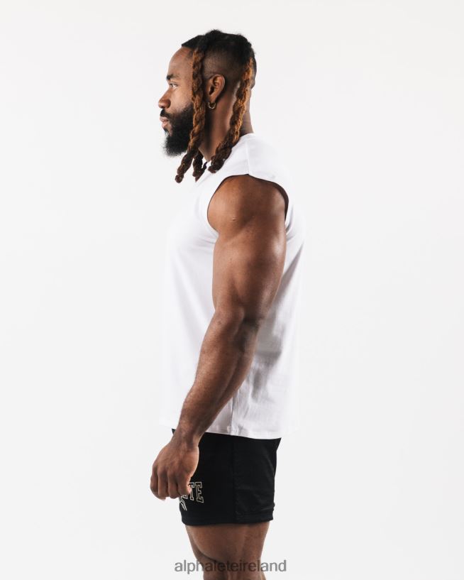 Clothing IE Alphalete Men Brushed Wolf Head Muscle Tank White 2L4400583