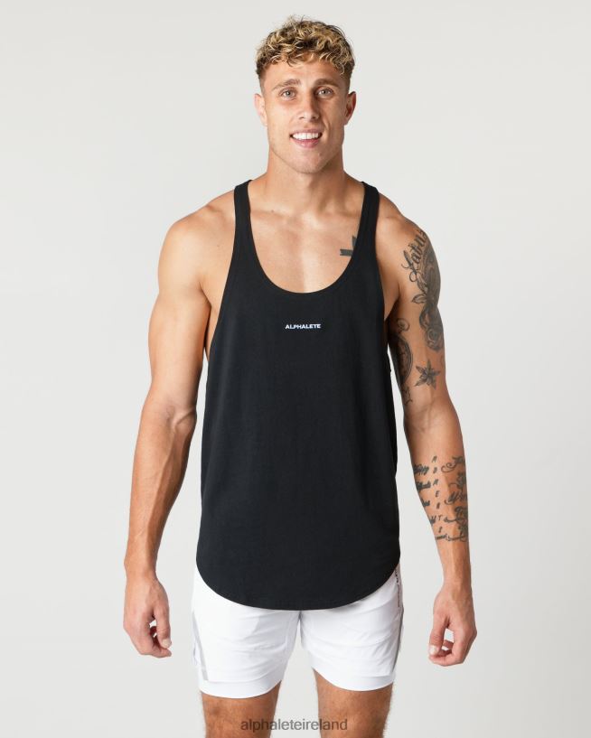 Clothing IE Alphalete Men Heavy Cotton Core Stringer Black 2L4400600
