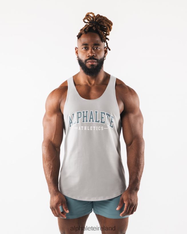 Clothing IE Alphalete Men Paisley Print Raw Cut Tank Athletic Grey 2L4400581