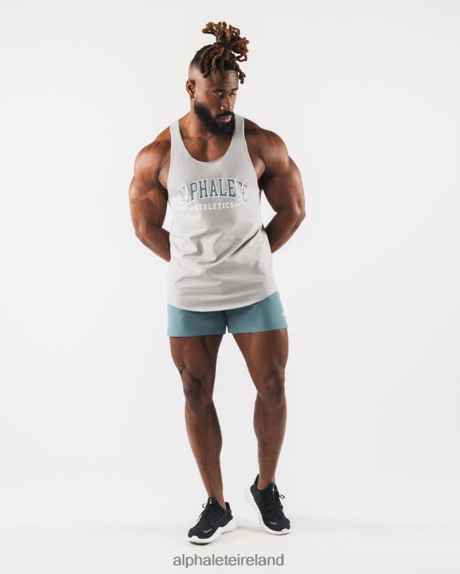 Clothing IE Alphalete Men Paisley Print Raw Cut Tank Athletic Grey 2L4400581