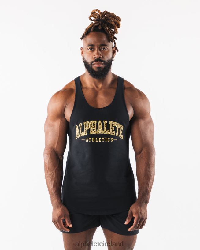 Clothing IE Alphalete Men Paisley Print Raw Cut Tank Black 2L4400582