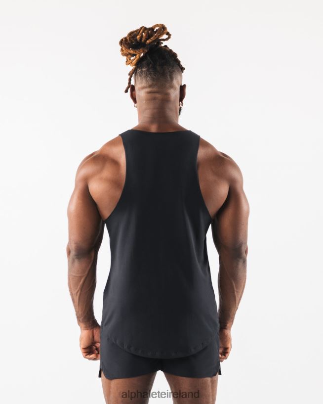 Clothing IE Alphalete Men Paisley Print Raw Cut Tank Black 2L4400582