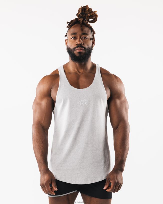 Clothing IE Alphalete Men Wolf Head Raw Cut Tank Heather Grey 2L4400593