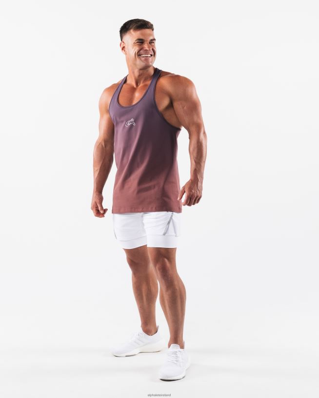 Clothing IE Alphalete Men Wolf Head Stringer Dusty Rose Gradient Purple 2L4400560