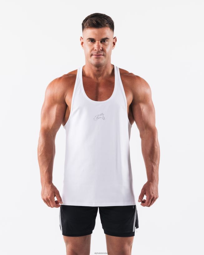 Clothing IE Alphalete Men Wolf Head Stringer White/Still Water 2L4400558