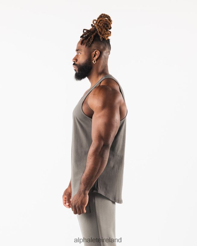 Clothing IE Alphalete Men Wolf Head Tank Pewter Brown 2L4400568