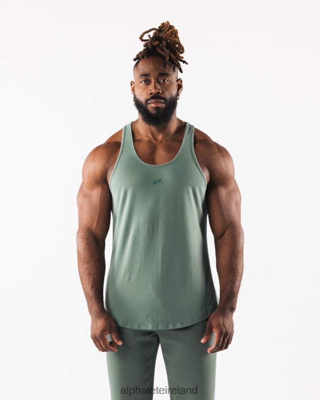 Clothing IE Alphalete Men Wolf Head Tank Sage Green 2L4400567