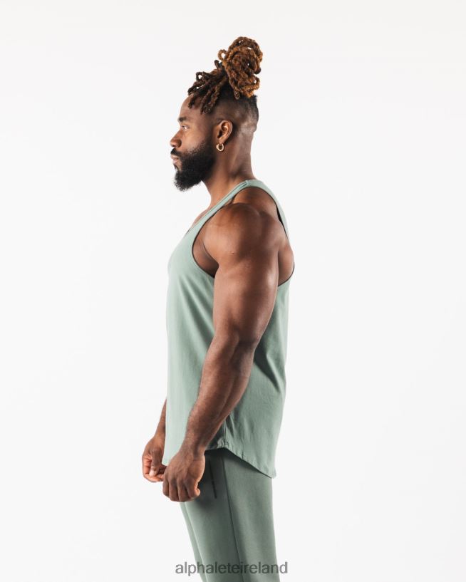 Clothing IE Alphalete Men Wolf Head Tank Sage Green 2L4400567