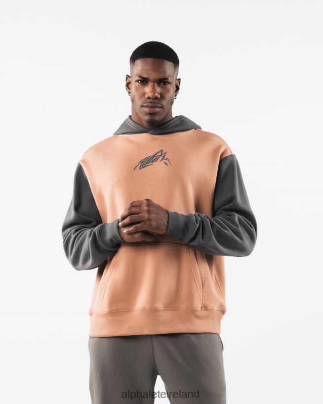 Clothing IE Alphalete Unisex Stencil Hoodie Clay Brown 2L4400270