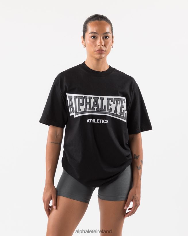 Clothing IE Alphalete Unisex Varsity Tee Black 2L4400218