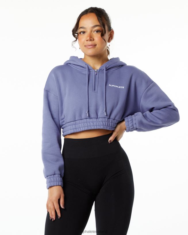 Clothing IE Alphalete Women Classic Capital Crop Hoodie Digital Violet Purple 2L4400283
