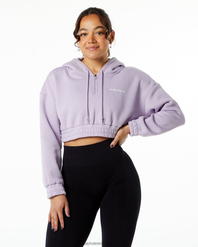 Clothing IE Alphalete Women Classic Capital Crop Hoodie Misty Lilac Purple 2L4400282