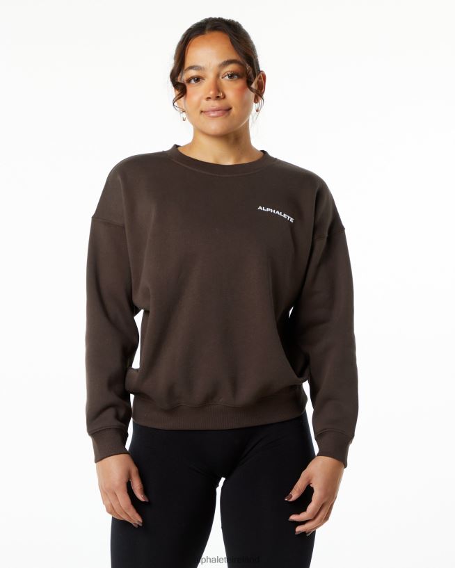Clothing IE Alphalete Women Classic Crew Fudge Brown 2L4400290