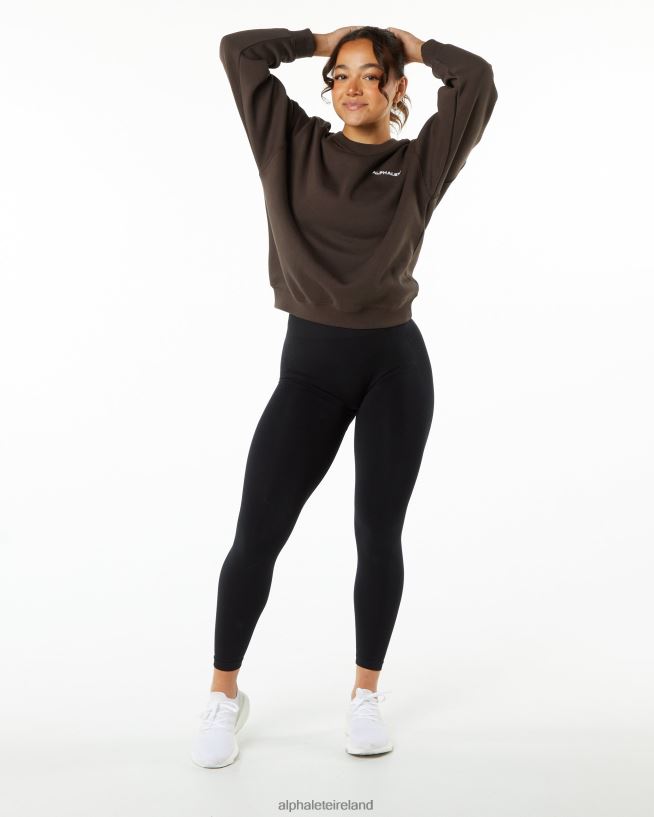Clothing IE Alphalete Women Classic Crew Fudge Brown 2L4400290