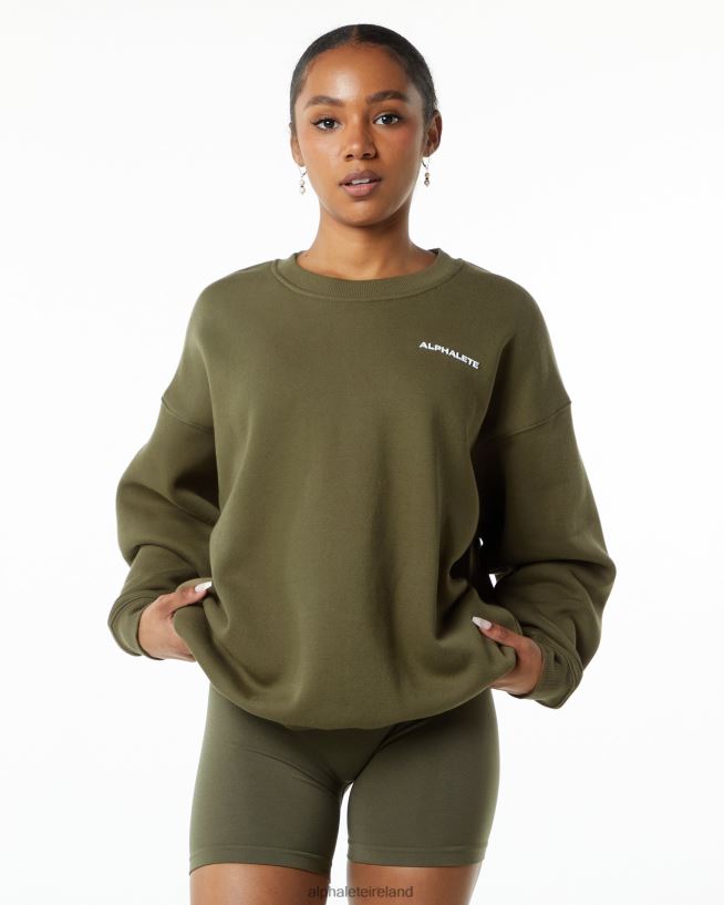 Clothing IE Alphalete Women Classic Crew Willow Green 2L4400261