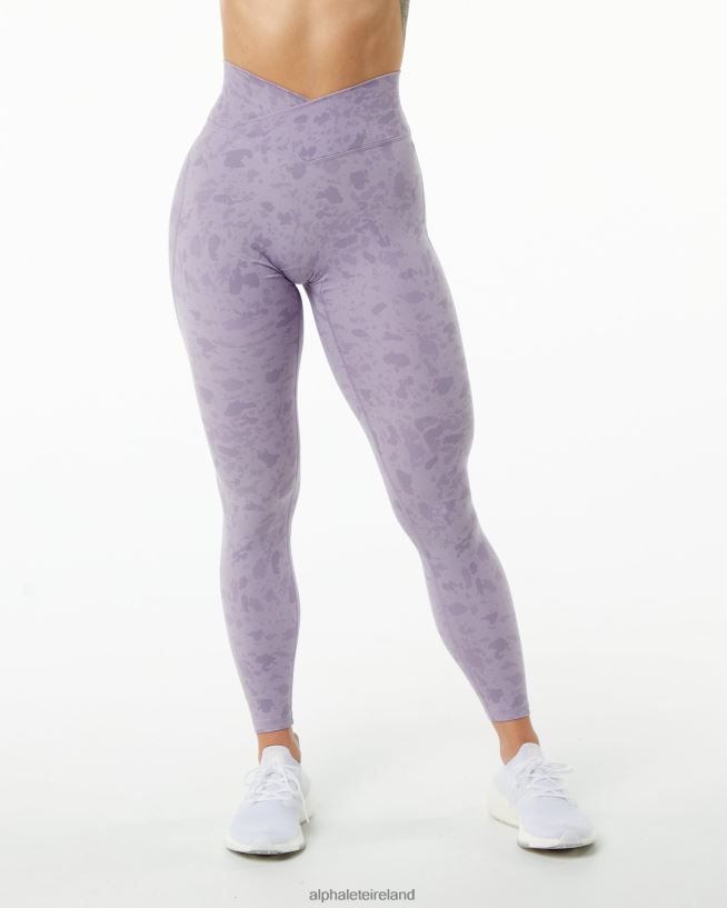 Clothing IE Alphalete Women Surface Power Legging Pebble Print Misty Lilac Purple 2L4400444