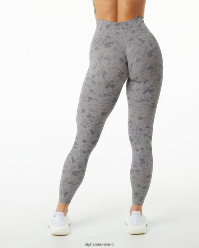 Clothing IE Alphalete Women Surface Power Legging Pebble Print Stone Grey 2L4400443
