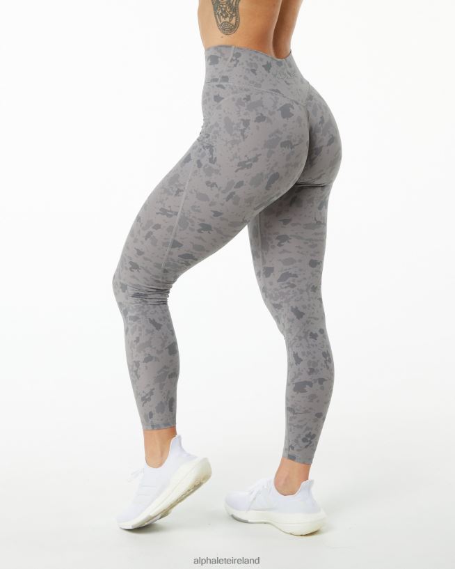 Clothing IE Alphalete Women Surface Power Legging Pebble Print Stone Grey 2L4400443