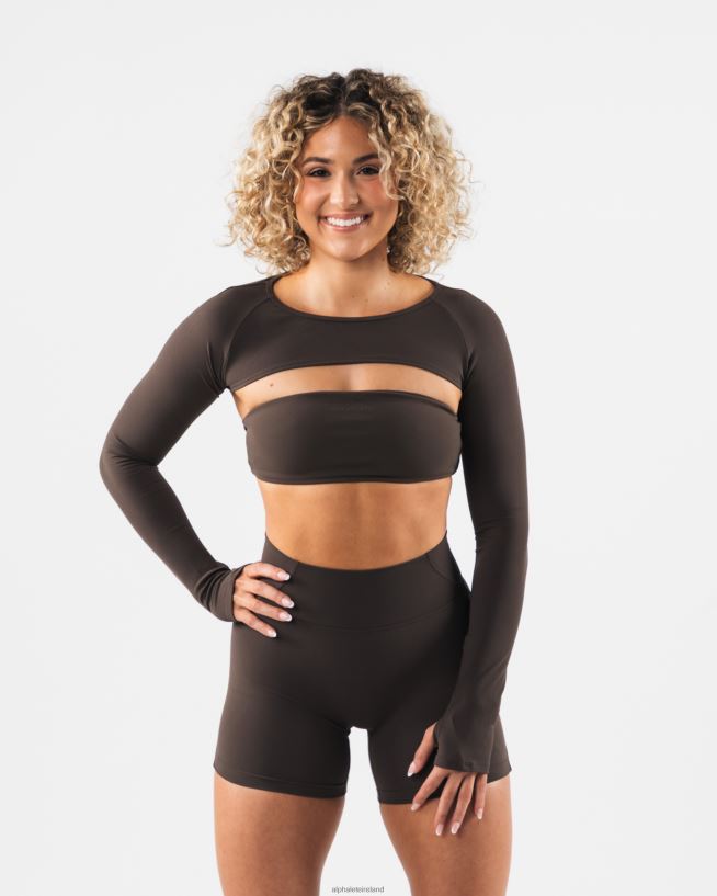 Clothing IE Alphalete Women Aura Shrug LS Cashmere Brown 2L4400246