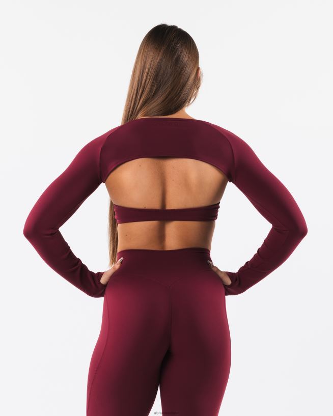 Clothing IE Alphalete Women Aura Shrug LS Cran Red 2L4400240