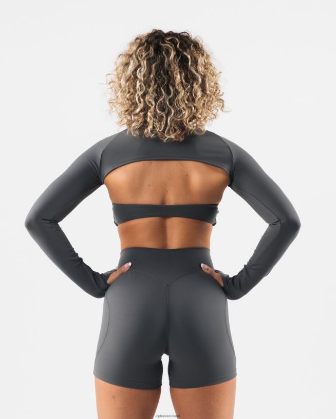 Clothing IE Alphalete Women Aura Shrug LS Pewter Grey 2L4400245