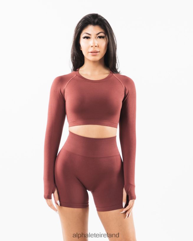 Clothing IE Alphalete Women Stratus LS Crop Autumn Red 2L4400254