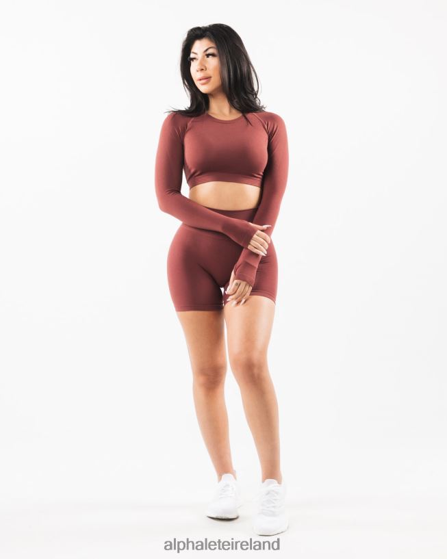 Clothing IE Alphalete Women Stratus LS Crop Autumn Red 2L4400254