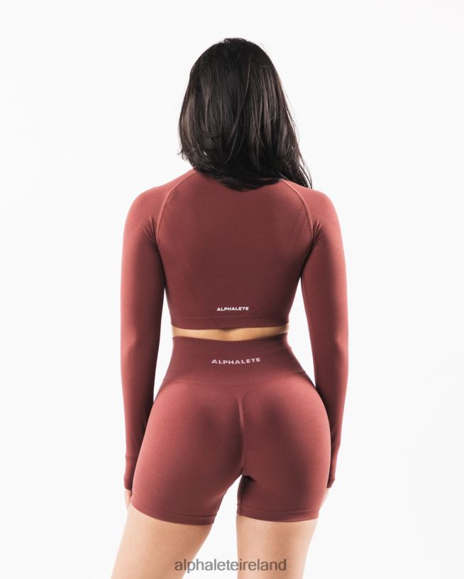 Clothing IE Alphalete Women Stratus LS Crop Autumn Red 2L4400254