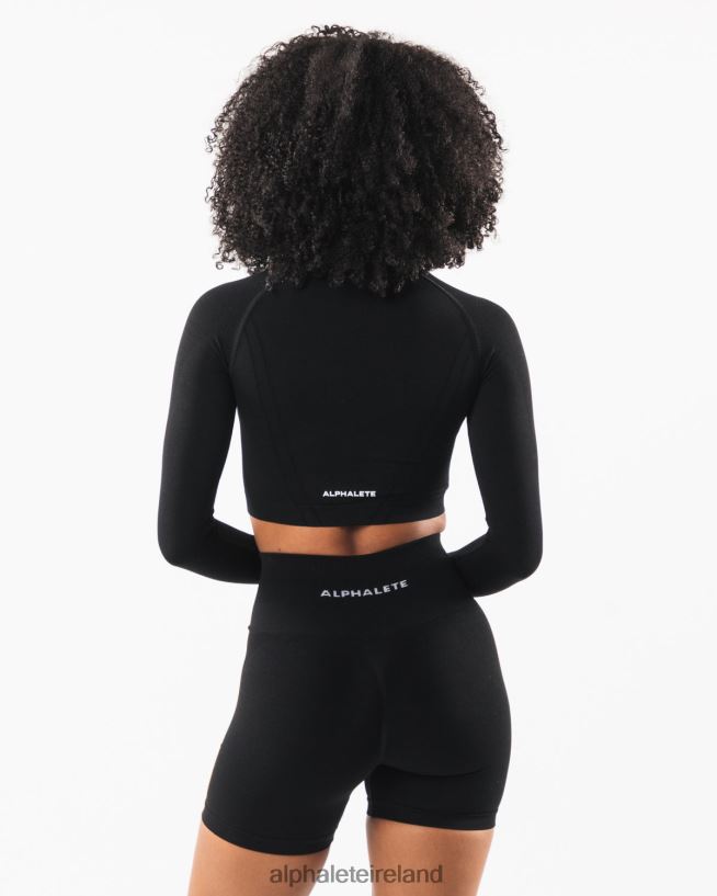 Clothing IE Alphalete Women Stratus LS Crop Black 2L4400259